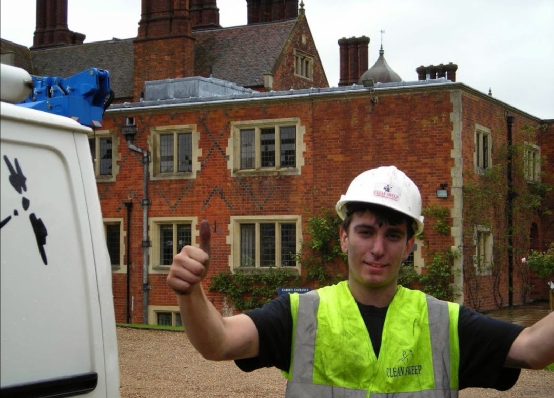 Danny Hodgson helping Daniel Hodgson during his apprenticeship sweeping and CCTV inspecting several chimneys