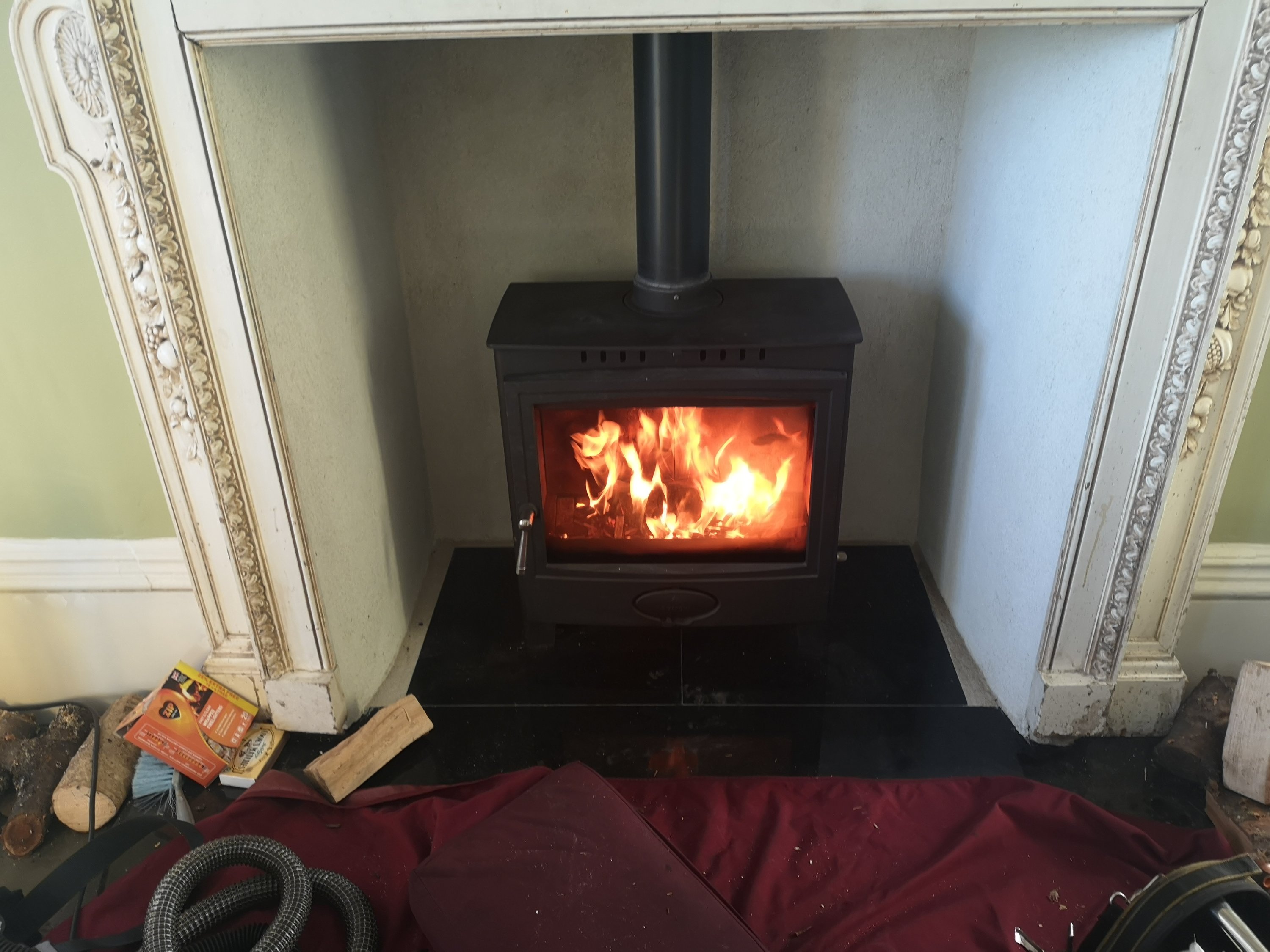 A pair of Arada Ecoburn 11kw Stoves chimneys Swept and Serviced in Chudleigh